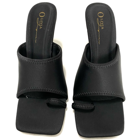 Olivia Ferragamo Women's Open Back Toe Loop Detail Slip On Heel Mules Sandal NWT - Picture 3 of 8